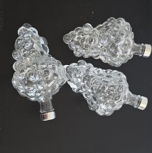 Grape Cluster Glass Bottles (Set Of 3) Made In France, approx. 6" Long